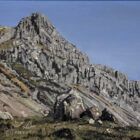 lake district art original oil painting by local artist simon whitfield pike of stickle from mickleden