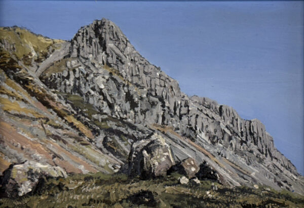 lake district art original oil painting by local artist simon whitfield pike of stickle from mickleden
