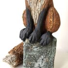 Ceramic Fox sculpture handmade by Gin Durham