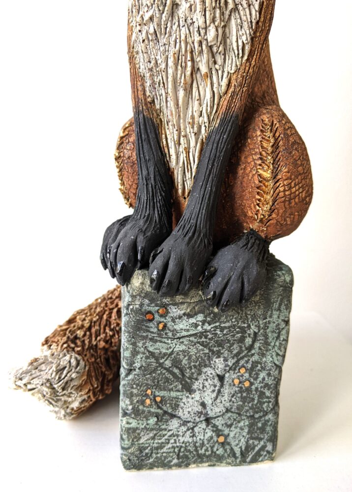 Ceramic Fox sculpture handmade by Gin Durham