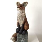 Ceramic Fox sculpture handmade by Gin Durham