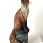 Ceramic Fox sculpture handmade by Gin Durham