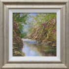 lake district art original oil painting textured oil landscape by terry evans beautiful countryside scene of a stream through woodland with summer foxglove wild flowers