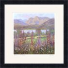 Lake District art print Foxgloves by Windermere by Jeff Sudders in a black frame.