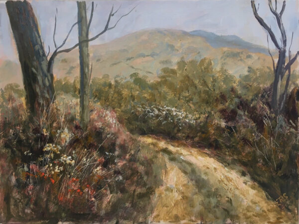 Lake District art original oil painting by Jeff Sudders the mornings walk borrans lane ambleside near windermere