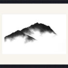 Lake District art. helm crag from grasmere art print by Lake District artist Daniel Cooper. a print of his black and white charcoal sketch of the lion and the lamb fells framed in black