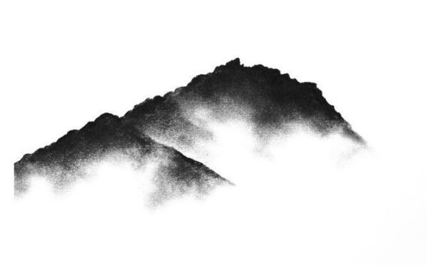 Lake District art. helm crag from grasmere art print by Lake District artist Daniel Cooper. a print of his black and white charcoal sketch of the lion and the lamb fells