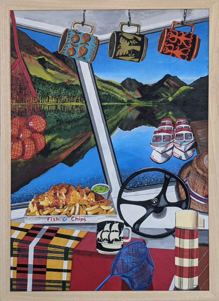 Original painting of the Lake District by Donna Flowers Dorning framed