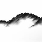original charcoal art by lake district artist Daniel cooper Solitude Act 251: Haystacks from Buttermere. a dramatic mountain silhouette
