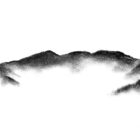 original charcoal art by lake district artist Daniel cooper. Solitude Act 256: Fairfield Horseshoe from Windermere near Ambleside - dramatic mountain silhouettes