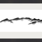 original charcoal art by lake district artist Daniel cooper. Solitude Act 256: Fairfield Horseshoe from Windermere near Ambleside - dramatic mountain silhouettes