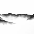 original charcoal art by lake district artist Daniel cooper. Solitude Act 266: Catsycam Helvellyn & Striding Edge - dramatic mountain silhouettes