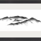 original charcoal art by lake district artist Daniel cooper. Solitude Act 274 skiddaws from bassenthwaite lake - dramatic mountain silhouettes
