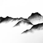 original charcoal and mixed media painting by lake district artist Daniel cooper featuring the langdale pikes from blea tarn cumbria
