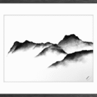 original charcoal and mixed media painting by lake district artist Daniel cooper featuring the langdale pikes from blea tarn cumbria