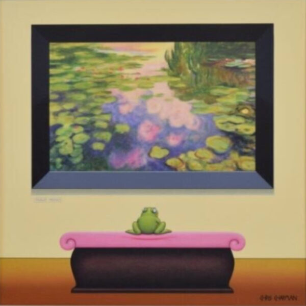 Lake District art original acrylic painting A Big Monet in the style of Fraud Monet by Chris Chapman in his humorous style.