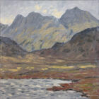 Lake District art original oil painting Blea Tarn langdale by Jeff Sudders with autumnal colours