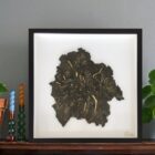 laser cut polished brass aerial artwork of the lake district national park in cumbria framed 3D art