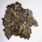 laser cut polished brass aerial artwork of the lake district national park in cumbria framed 3D art