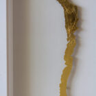 lake district art original 3-D craft design art contour map of lake windermere aerial view cut from one piece of brass and hand polished in a beautiful deep white frame by holly clifford