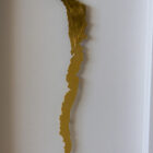 lake district art original 3-D craft design art contour map of lake windermere aerial view cut from one piece of brass and hand polished in a beautiful deep white frame by holly clifford