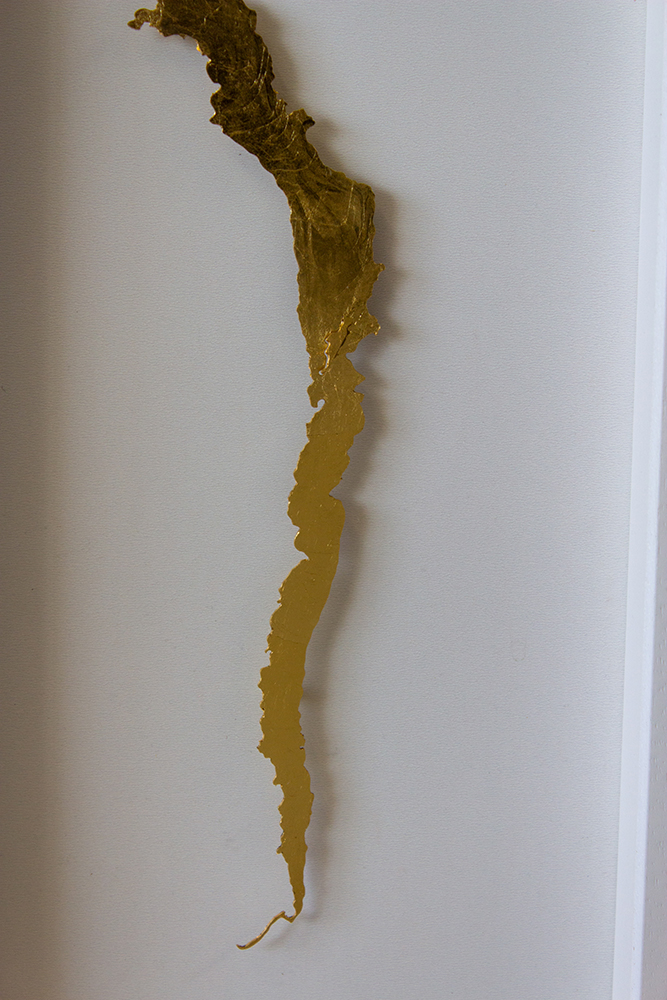 lake district art original 3-D craft design art contour map of lake windermere aerial view cut from one piece of brass and hand polished in a beautiful deep white frame by holly clifford