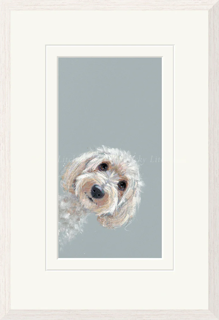 Limited Edition Print by British Artist Nicky Litchfield. Don't Forget Me a contemporary dog portrait of a