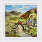 Lake District art original oil and acrylic painting Too Infinity and Beyond by Caroline Deighton in a white fluted frame.
