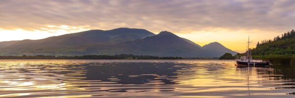 lake district art photography by Jon Allison A view across Bassenthwaite Lake at dawn towards the Skiddaw range north of Keswick.