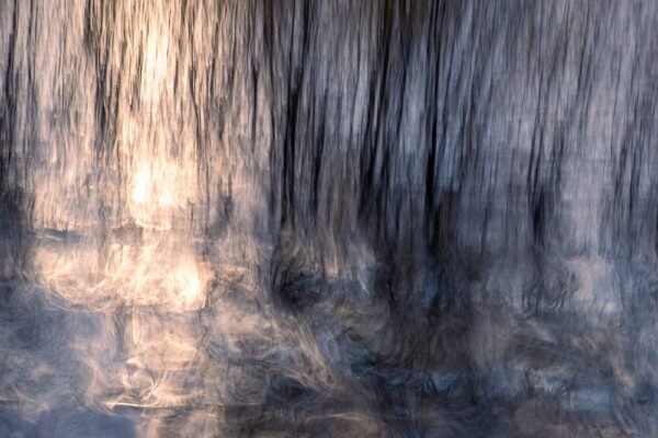 Reed Abstractions Light & Swirls Derwentwater Framed photograph Print by Lake District Photographer Nathan Buckley. Contemporary abstract photography near Keswick in dark moody tones
