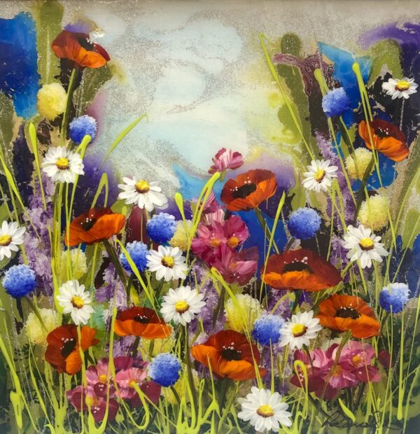 Summer Breeze an original mixed media painting by Rozanne Bell.
