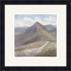 Lake District art framed print Afternoon Walk Catbells by Jeff Sudders in a black frame.