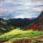 lake district art original acrylic portrait painting by Chantelle Watson of Ambleside great langdale on canvas