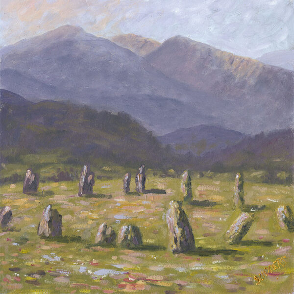 Lake District art print Dawn at Castlerigg Stone Circle by Jeff Sudders of this historic site near Keswick, Helvellyn and High Seat.