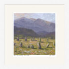 Lake District art framed print Dawn at Castlerigg Stone Circle by Jeff Sudders in a white frame.