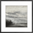 lake district art by mixed media artist daniel cooper. original charcoal painting dark silhouette atmospheric langdale pikes from blea tarn 'In Sight Out'