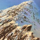 Lake District art original oil painting by Ben Goymour. Sharp Edge on Blencathra in winter covered in snow near keswick