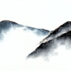 original charcoal art by lake district artist Daniel cooper.Solitude Act 281 - The Skiddaw Fells from Derwentwater - dramatic mountain silhouettes in Keswick