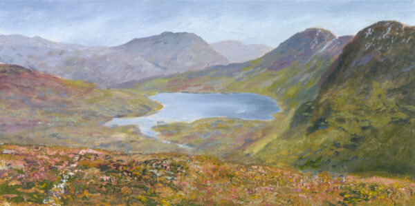Lake District art print Stickle Tarn by Jeff Sudders of this beautiful place in autumn colour at Langdale near Pavey Ark and High Raise.