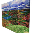 lake district art original acrylic landscape painting on canvas by Chantelle Watson. Winter Kaleidoscope from loughrigg fell overlooking grasmere rydal and windermere side view