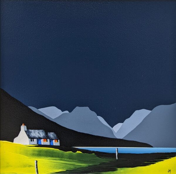 lake district art original acrylic painting by artist jay nottingham crummock water in bold contemporary style