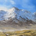 Lake District art original oil painting by Ben Goymour. Langdale Fells in the langdale valley near Ambleside in winter with snow on the mountain tops