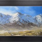 Lake District art original oil painting by Ben Goymour. Langdale Fells in the langdale valley near Ambleside in winter with snow on the mountain tops