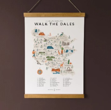 Lake District designed and made Walk the Dales Map 30 walks