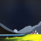 lake district art original acrylic painting by artist jay nottingham Wastwater featuring Yewbarrow Great gable and scafell in bold contemporary style