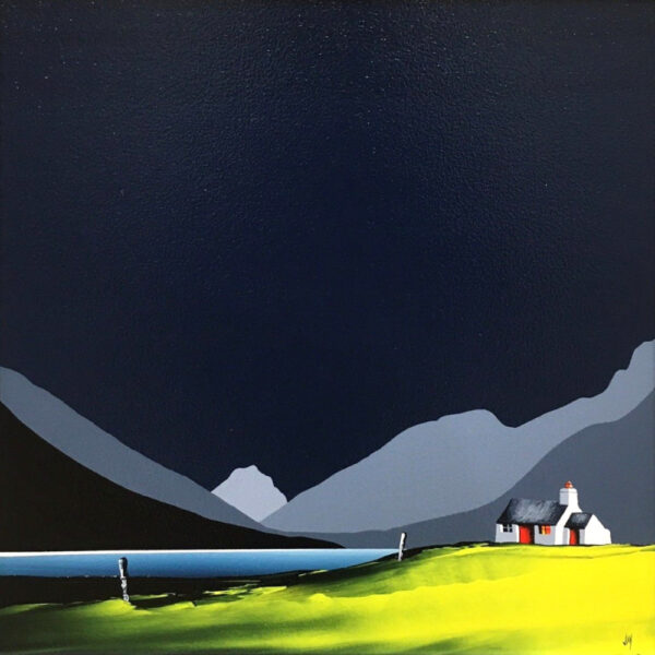 lake district art original acrylic painting by artist jay nottingham Wastwater featuring Yewbarrow Great gable and scafell in bold contemporary style
