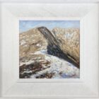 lake district art original oil painting by local artist Jeff Sudders. Looking towards the Fairfield Horseshoe hikers in winter snow covered fell top