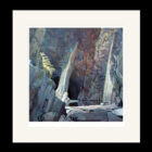 Art print by Lake District artist Libby Edmondson of Cathedral Cave. View from inside the cave in langdale