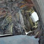 Lake District art by Libby Edmondson. Limited edition print of Cathedral Cave ii - the iconic caves near the langdales and ambleside