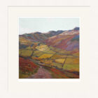 Art print by Lake District artist Libby Edmondson of Deepdale from Boredale Hause 2013 featuring a view looking down over the valley in earthy tones